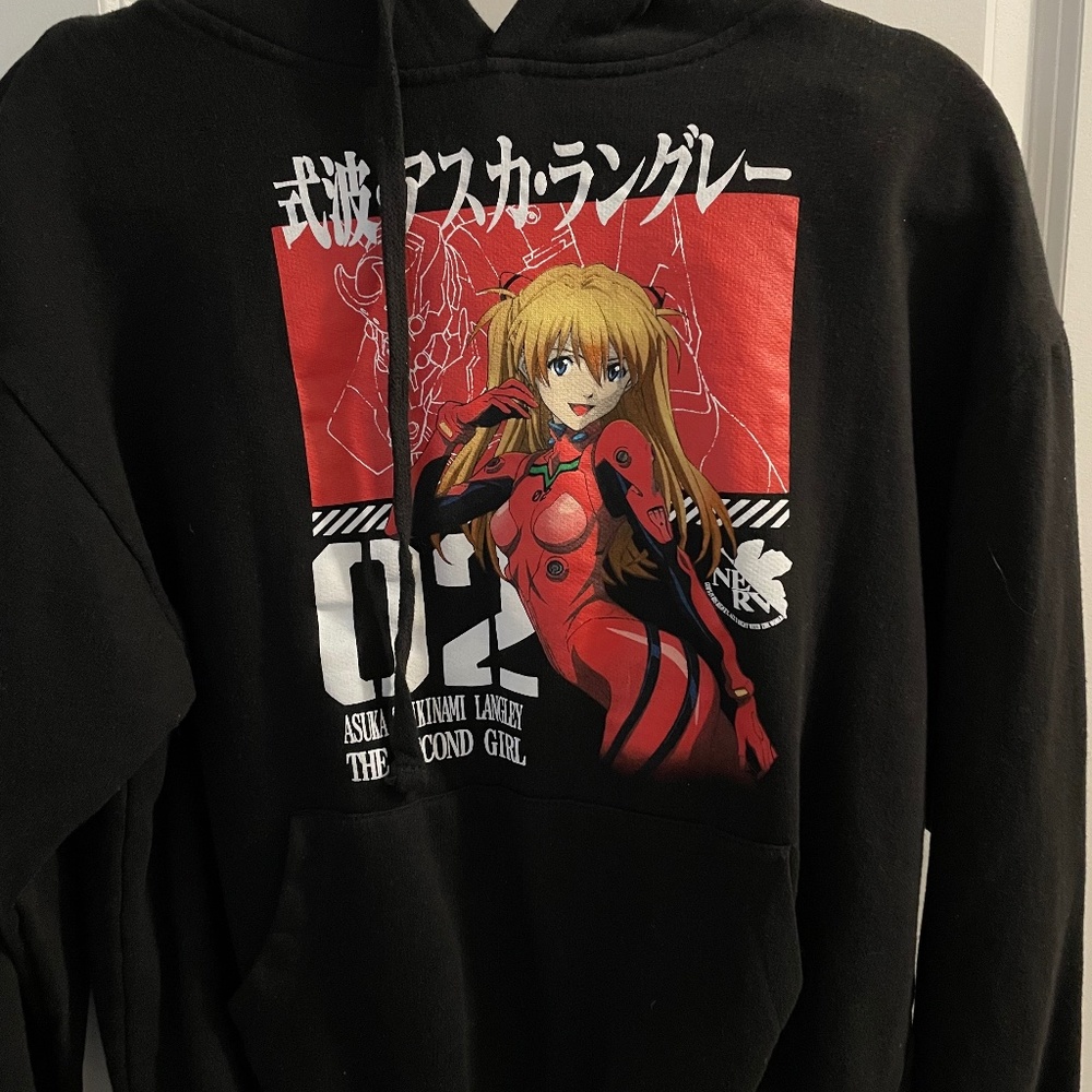 NGE Asuka Langley Pullover Hoodie - Men’s Black Medium